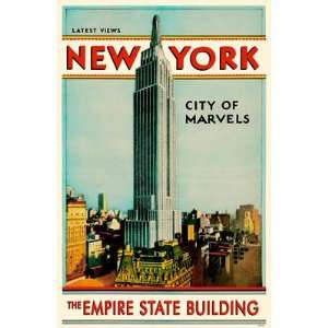  New York, City of Marvel, The Empire State Building Poster 