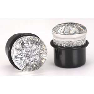   GLITTER TOP HAT Acrylic Plug with Black Oring     Price Per 1  8mm~0g