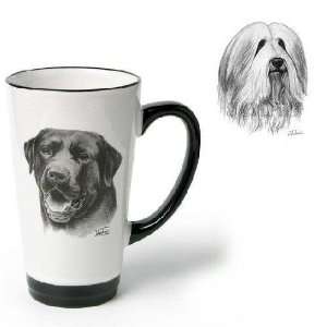   Funnel Cup with Bearded Collie (Black and white, 6 inch)