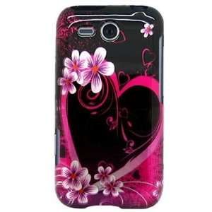 Snap on Hard Plastic with PINK LOVE HEART FLOWER Design Cover Sleeve 