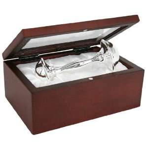  Silver Rattle in Rosewood Box Baby