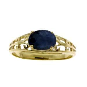  Genuine Oval Sapphire 14k Gold Filigree Ring Jewelry