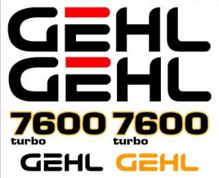 Reproduction GEHL 7600 7800 turbo decal kit sticker set  