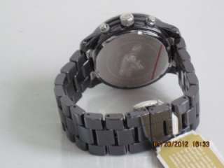 Michael Kors MK 5190 Womens Black Ceramic Bracelet Chronograph Date 