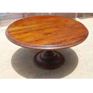 60 Rustic Hardwood Seater Round Kitchen Dining Room Pedestal Table 