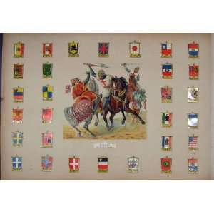   Christmas Cards Victorian Scrapbook C1880 World Flags