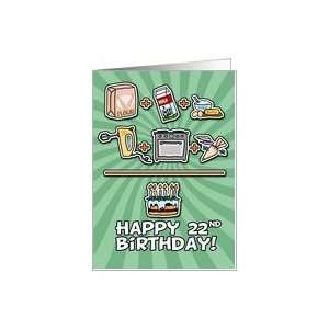  Happy Birthday   cake   22 years old Card Toys & Games