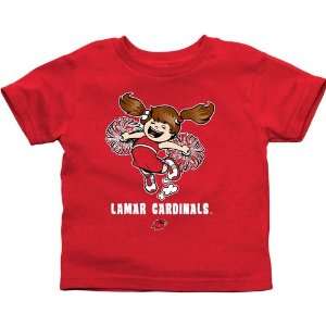   Lamar Cardinals Toddler Cheer Squad T Shirt   Red