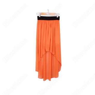 Women Chiffon Sexy Elegant Asymmetric Long Maxi Skirt Elastic Waist 