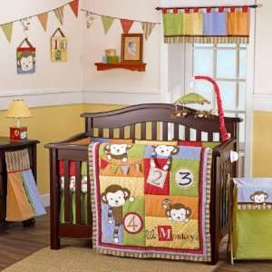  6 Piece Four Lil Monkeys Crib Set Baby