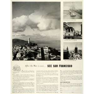 1943 Ad San Francisco Chamber Commerce Tourism World War II California 