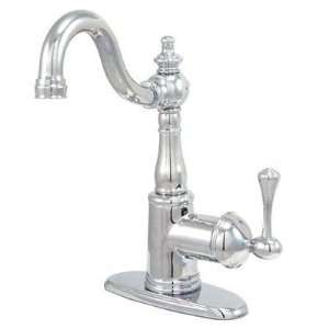 Push Up Pop & Plate Bathroom Faucet with Buckingham Lever Handle 