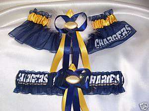 Wedding Garter Set ~Handcrafted~~ SAN DIEGO CHARGERS ~~  