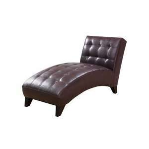  Smith Faux Leather Chaise   Dark Brown