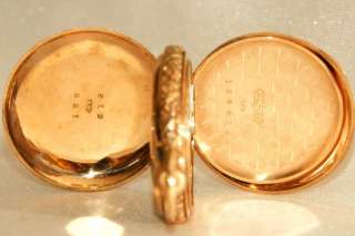   QUALITY 1888 ANTIQUE SOLID 14k GOLD WALTHAM POCKET WATCH   HUNTER CASE