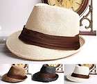   silk band Straw TRILBY FEDORA Gangster Hat Cap Fedora vintage fedora