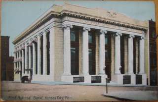 1910 Postcard First National Bank Kansas City Missouri  