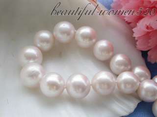   17 14mm white round Freshwater cultured pearl necklace mabe  