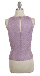 size large 12 14 sparkling beaded crochet shell in lilac sleeveless 