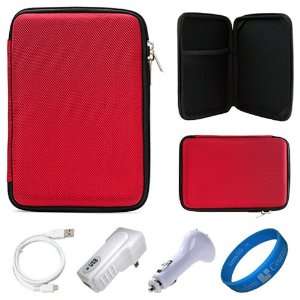 Red Scratch Resistant Nylon Protective Cube Carrying Case Kindle Fire 