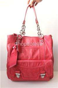 NEW COACH POPPY LEATHER PUSHLOCK TOTE Bag CAMELIA PINK 17924  