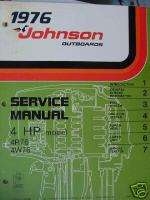 1976 4 HP JOHNSON OUTBOARD SERVICE MANUAL FACTORY   