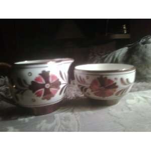  Old Castle Sugar Bowl and Creamer Made in England 
