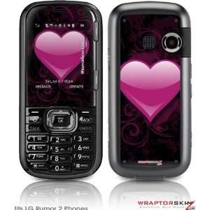  LG Rumor 2 Skin   Glass Heart Grunge Hot Pink by 
