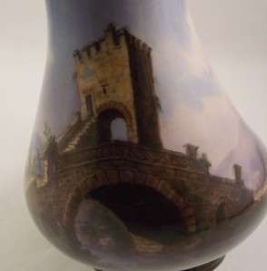   Hand Painted Scenic Pitcher~Bridge & Castle~Very Rare~Germany  