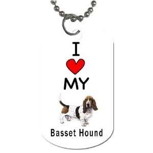  I Love My Basset Hound Dog Tag 