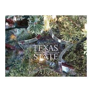  Texas State Bobcats Christmas Ornament/Stacked Logo/Glass Star 