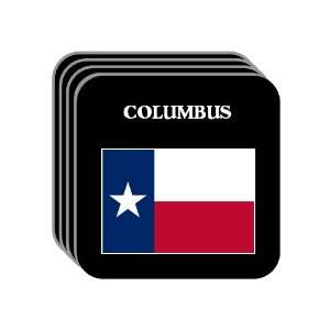US State Flag   COLUMBUS, Texas (TX) Set of 4 Mini Mousepad Coasters