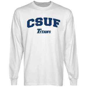 NCAA Cal State Fullerton Titans White Logo Arch Long Sleeve T shirt 