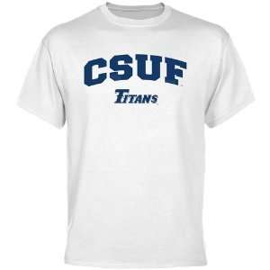  NCAA Cal State Fullerton Titans White Mascot Arch T shirt 
