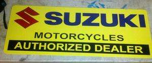 Suzuki motorcycles authorized dealer metal sign  