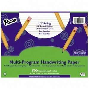  Multi Program Handwriting Papers,10 1/2x8,1 1/8 Ruled 