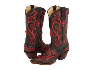 NIB   Womens Tony Lama Western Cowboy Boots Chocolate/ Red VF3023 