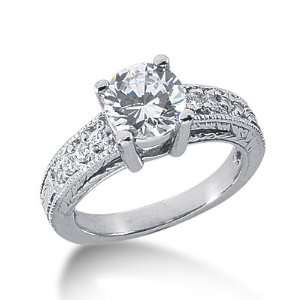  1.04CT F G color SI1 Clarity Diamond Engagement Ring 14KT 