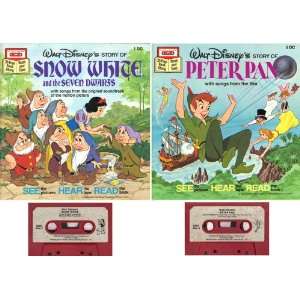  Peter Pan   Books & Tape (2 Books on 1 Cassette   1978) Disney Books