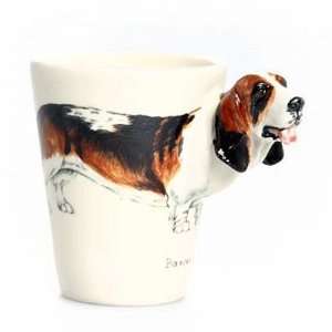  Basset Hound Sculpted Ceramic Dog Coffee Mug