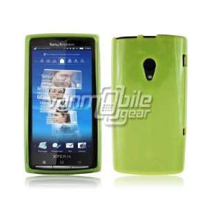  GREEN TPU GLOSSY CASE + LCD SCREEN PROTECTOR for SONY 