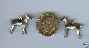 Miniature Pinscher 3D Dog Pewter Charm n Satin Finish  
