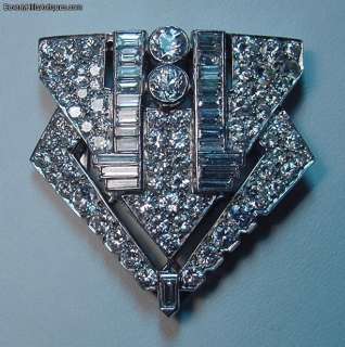 Rare Art Deco 9+ Carats Diamonds Plat Pendant Clip  