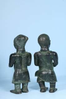 Antique African King & Queen Bronze Sculptures Statue Figurines c.1900 