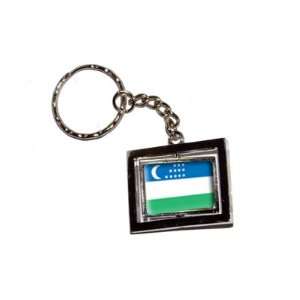  Uzbekistan Country Flag   New Keychain Ring Automotive