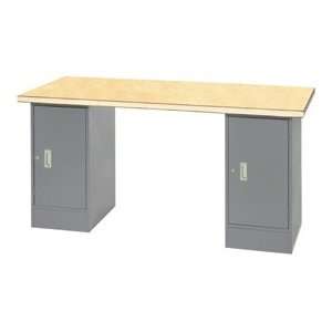  72 X 30 Shop Top Pedestal Workbench W/ 2 Cabinets