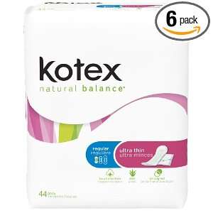  Kotex Natural Balance Ultra Thin, Regular Pad 44 ct. (Pack 