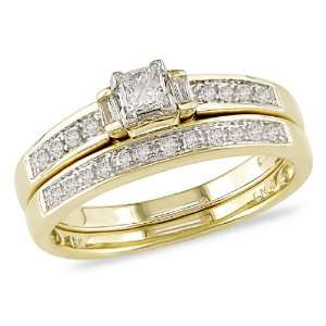   Yellow Gold 1/3 CT TDW Diamond Bridal Set Ring (G H, I1 I2) Jewelry