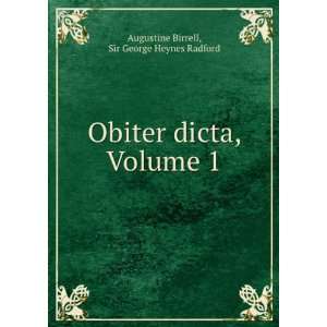  Obiter Dicta, Volume 1 Augustine Birrell Books