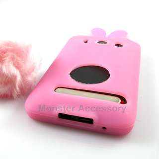 Baby Pink Bunny Soft Skin Gel Silicone Case Cover For HTC Evo 4G 